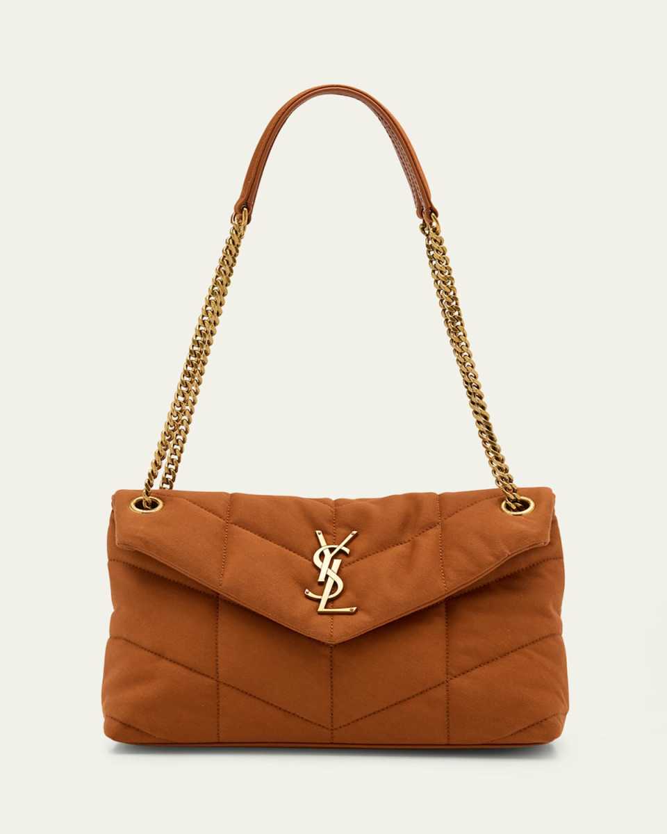 Lou Small YSL Puffer Shoulder Bag in Leather